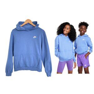 Nike Sweatshirt Kids XL Blue Sportswear Club Fleece Pullover Hoodie FD3000-450